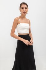 CAYLA RAW HEM FLARE MIDI SKIRT