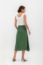 CAYLA RAW HEM FLARE MIDI SKIRT