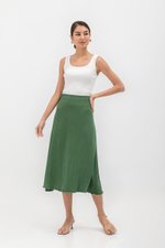 CAYLA RAW HEM FLARE MIDI SKIRT