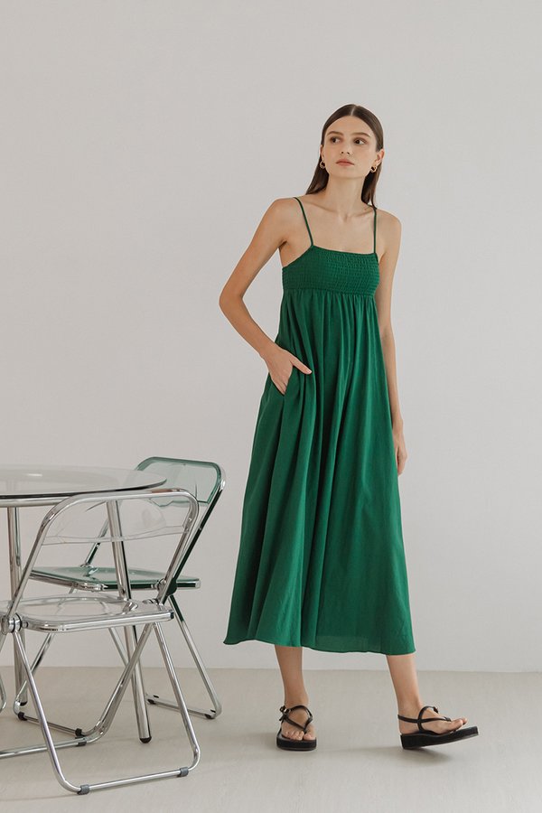 CECILIA SMOCKED MAXI DRESS