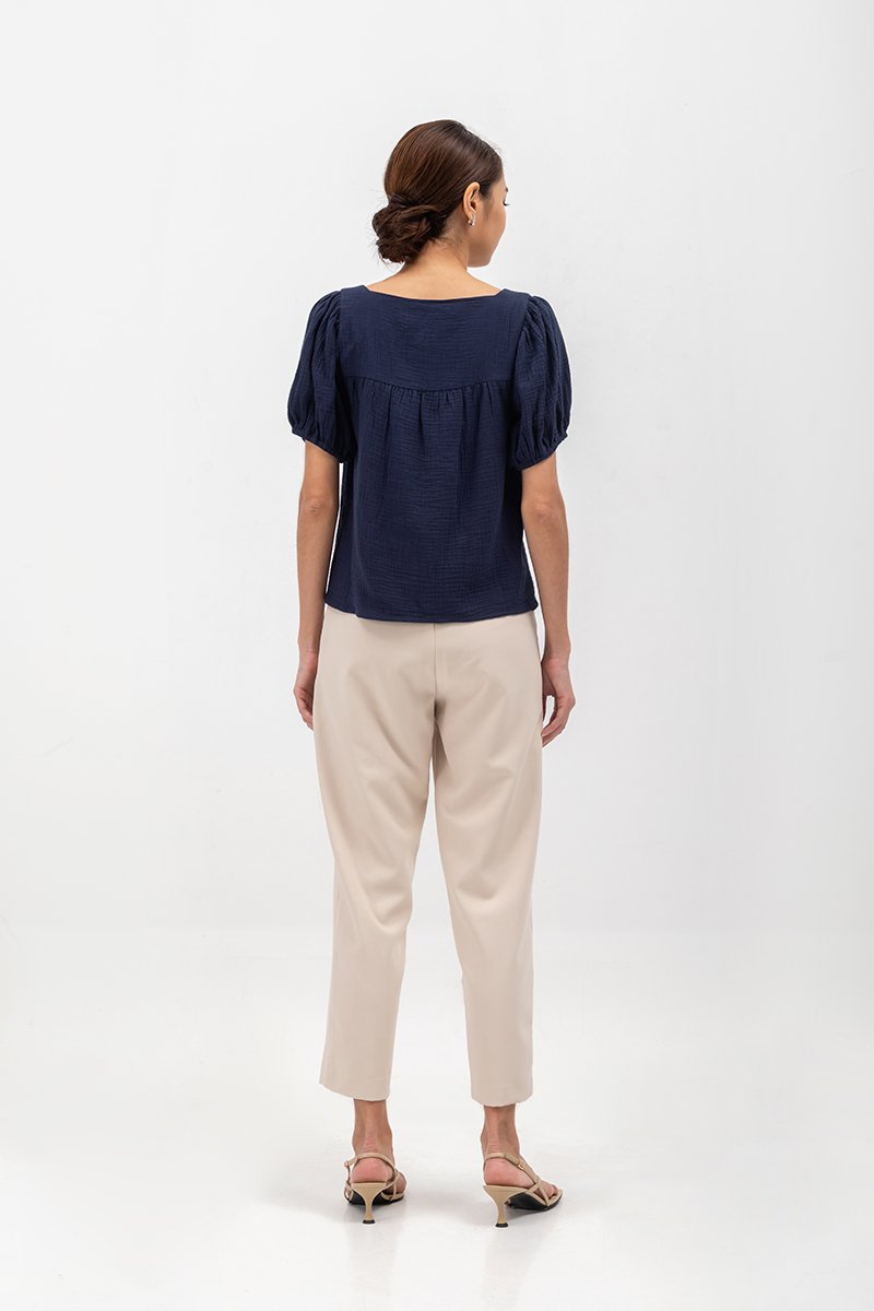 LIERA EMBROIDERED PUFF SLEEVE TOP