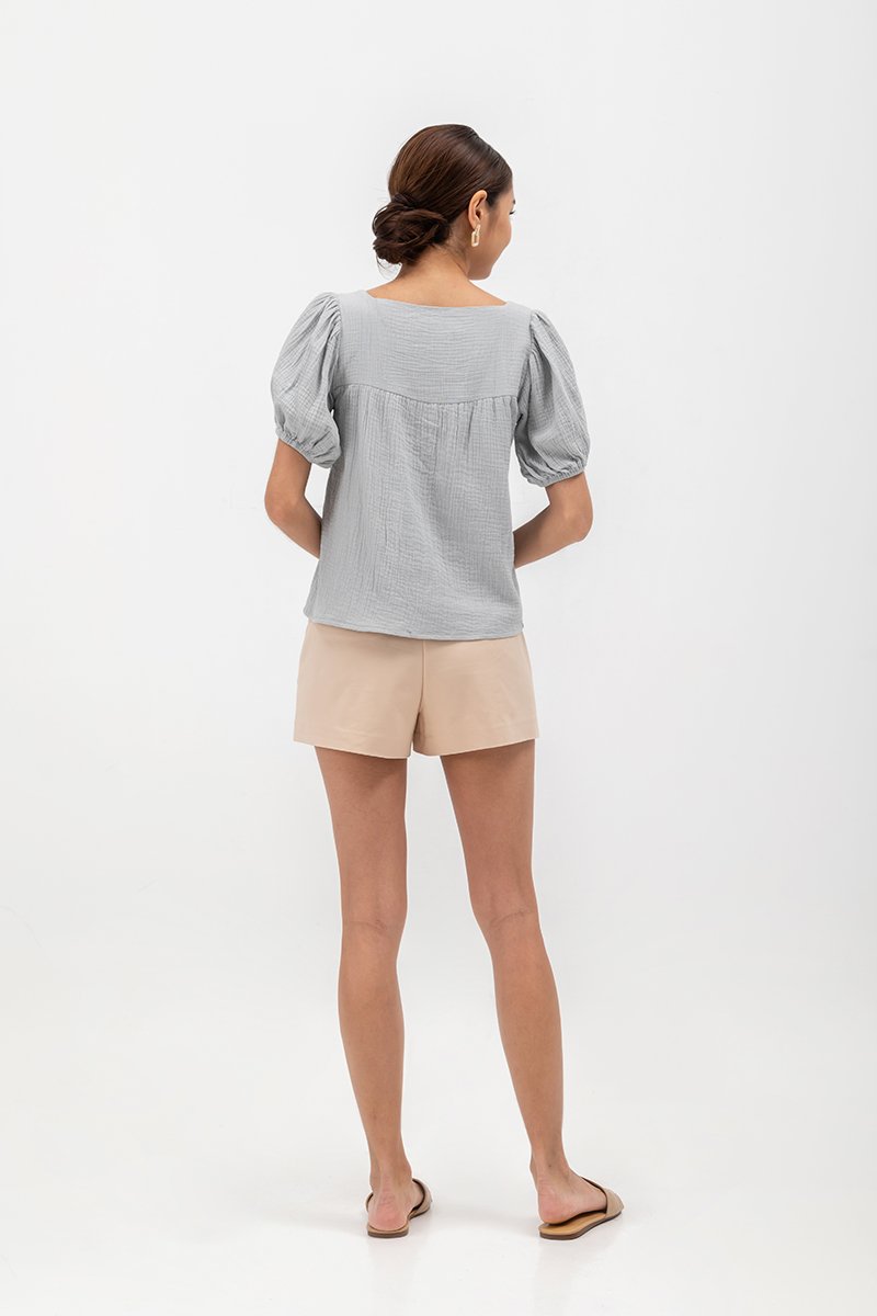 LIERA EMBROIDERED PUFF SLEEVE TOP