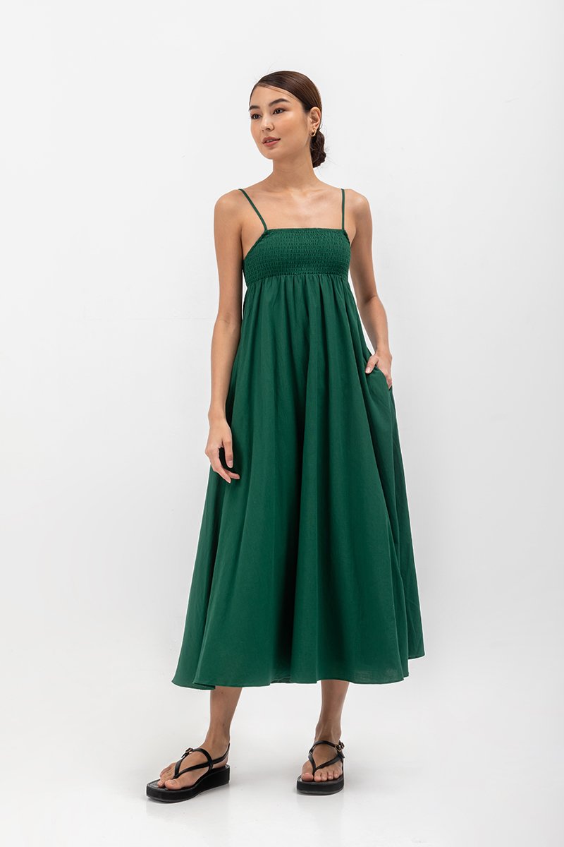 CECILIA SMOCKED MAXI DRESS