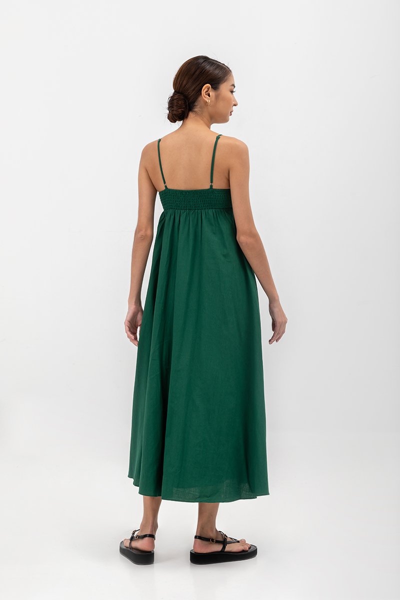 CECILIA SMOCKED MAXI DRESS