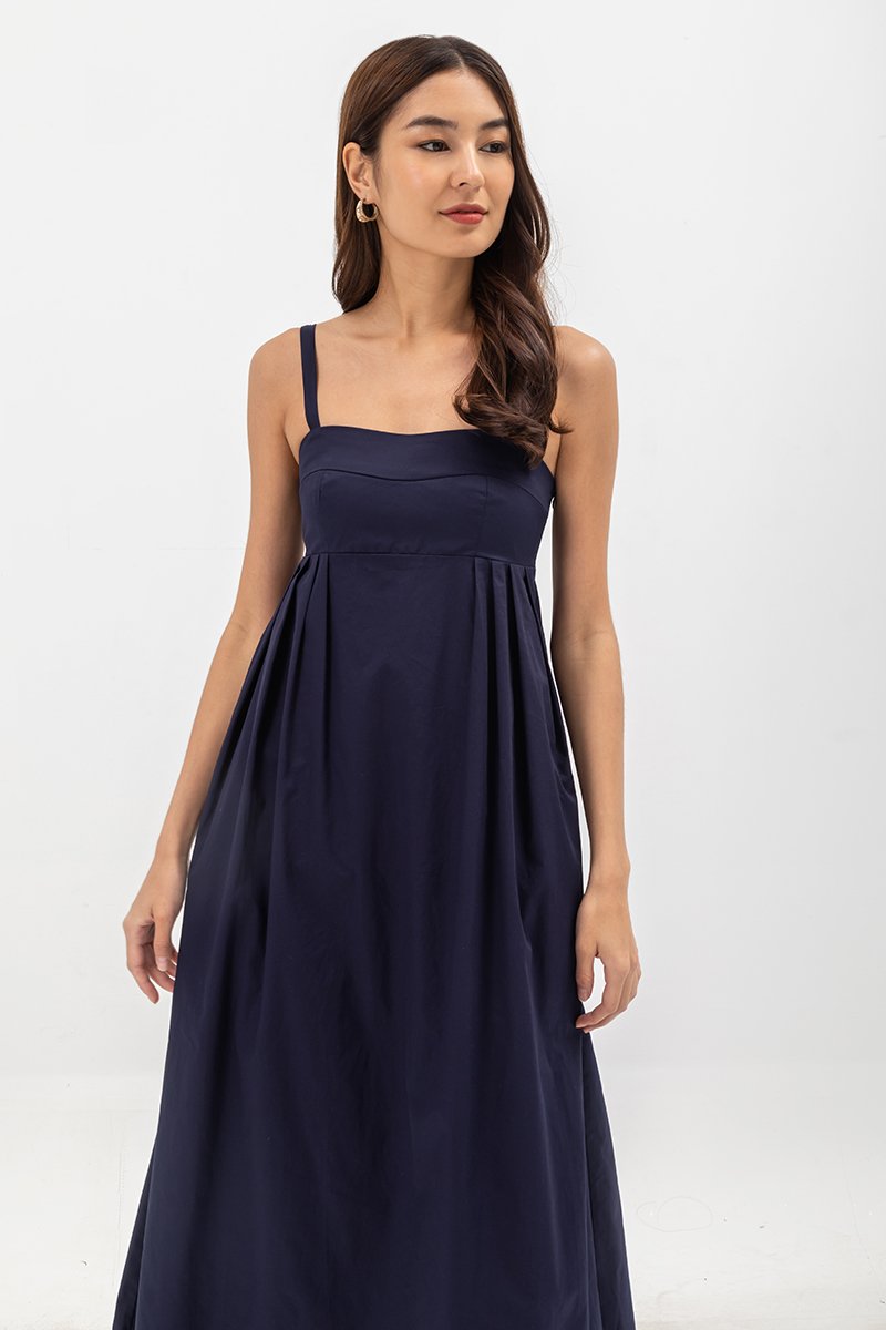 KAMILAH PLEATED CAMISOLE MAXI DRESS