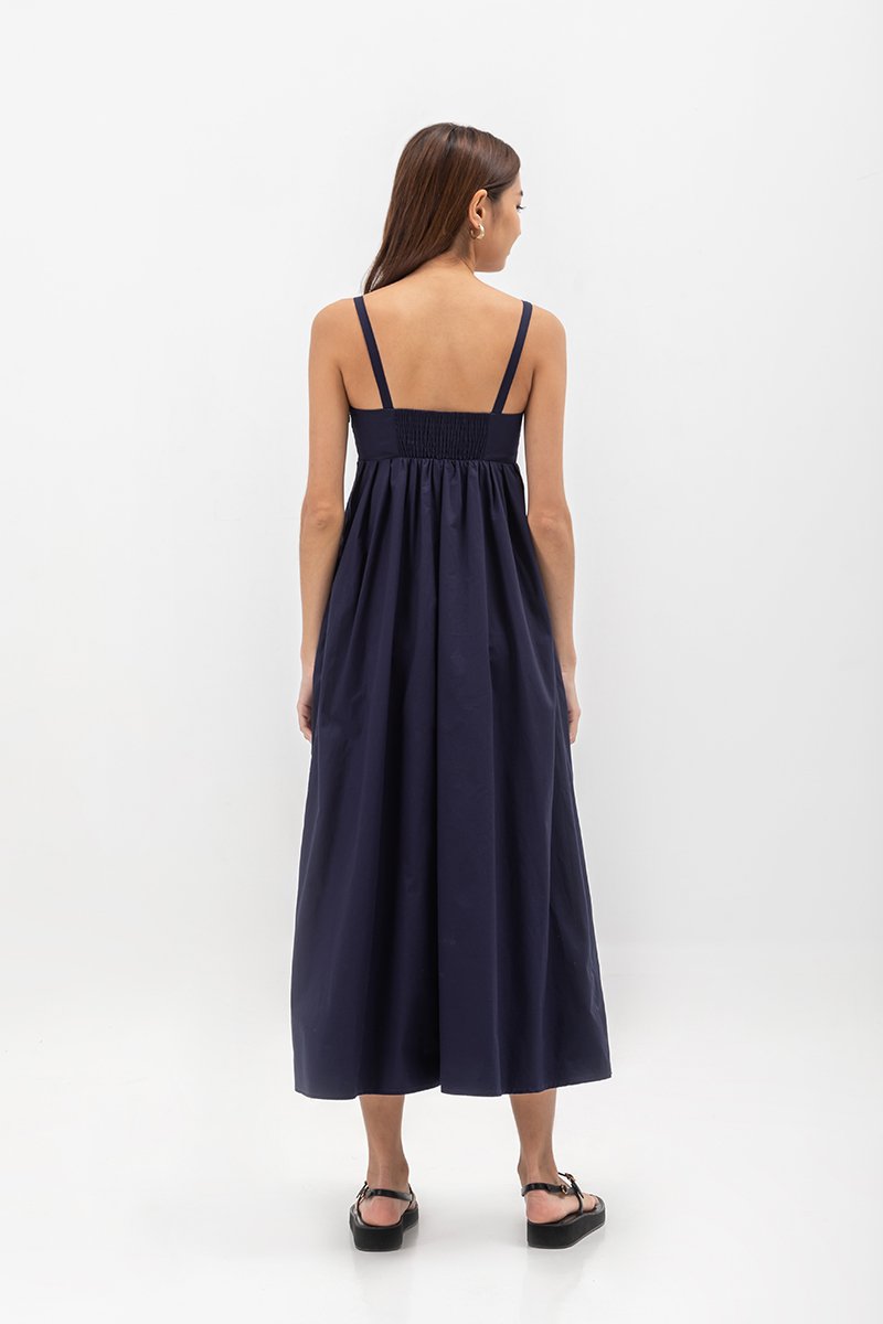 KAMILAH PLEATED CAMISOLE MAXI DRESS