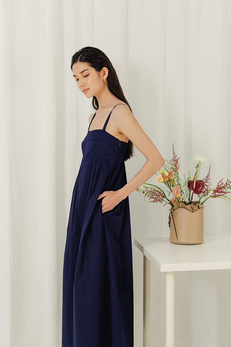 KAMILAH PLEATED CAMISOLE MAXI DRESS