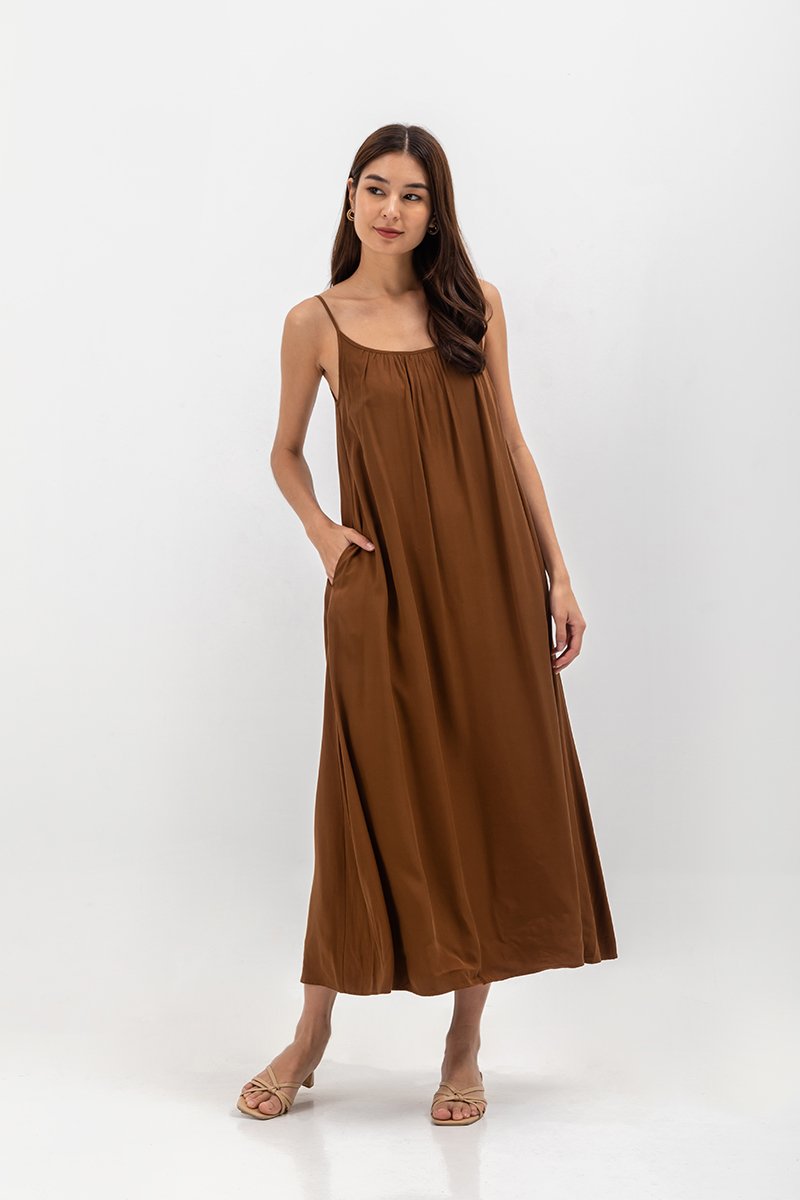 CANAYA SCOOP BACK MAXI DRESS W SASH