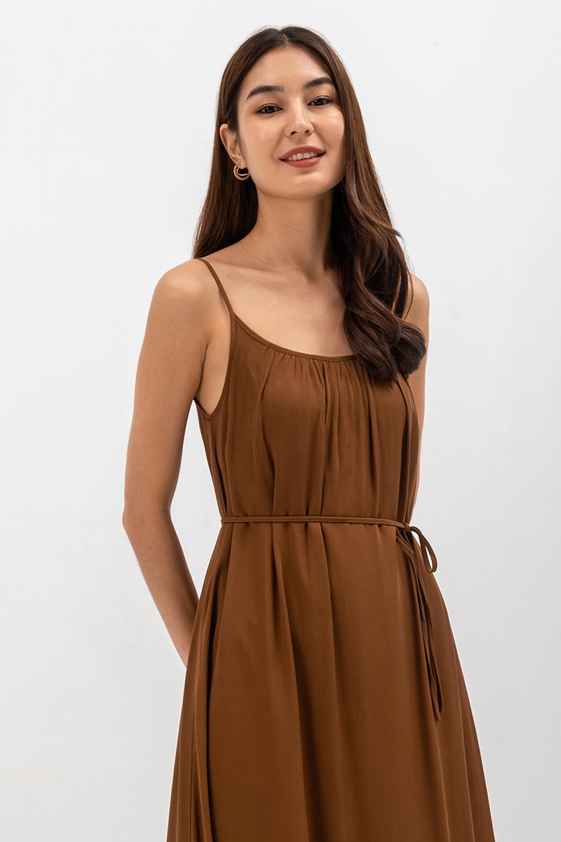 CANAYA SCOOP BACK MAXI DRESS W SASH