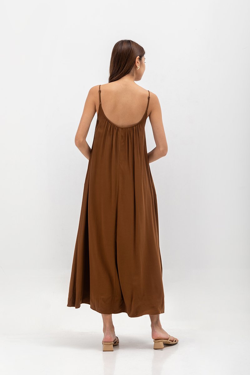 CANAYA SCOOP BACK MAXI DRESS W SASH