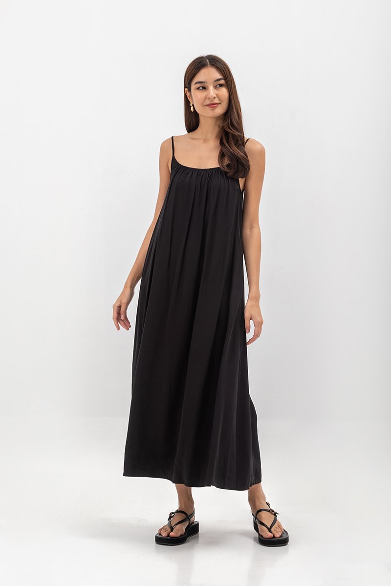 CANAYA SCOOP BACK MAXI DRESS W SASH