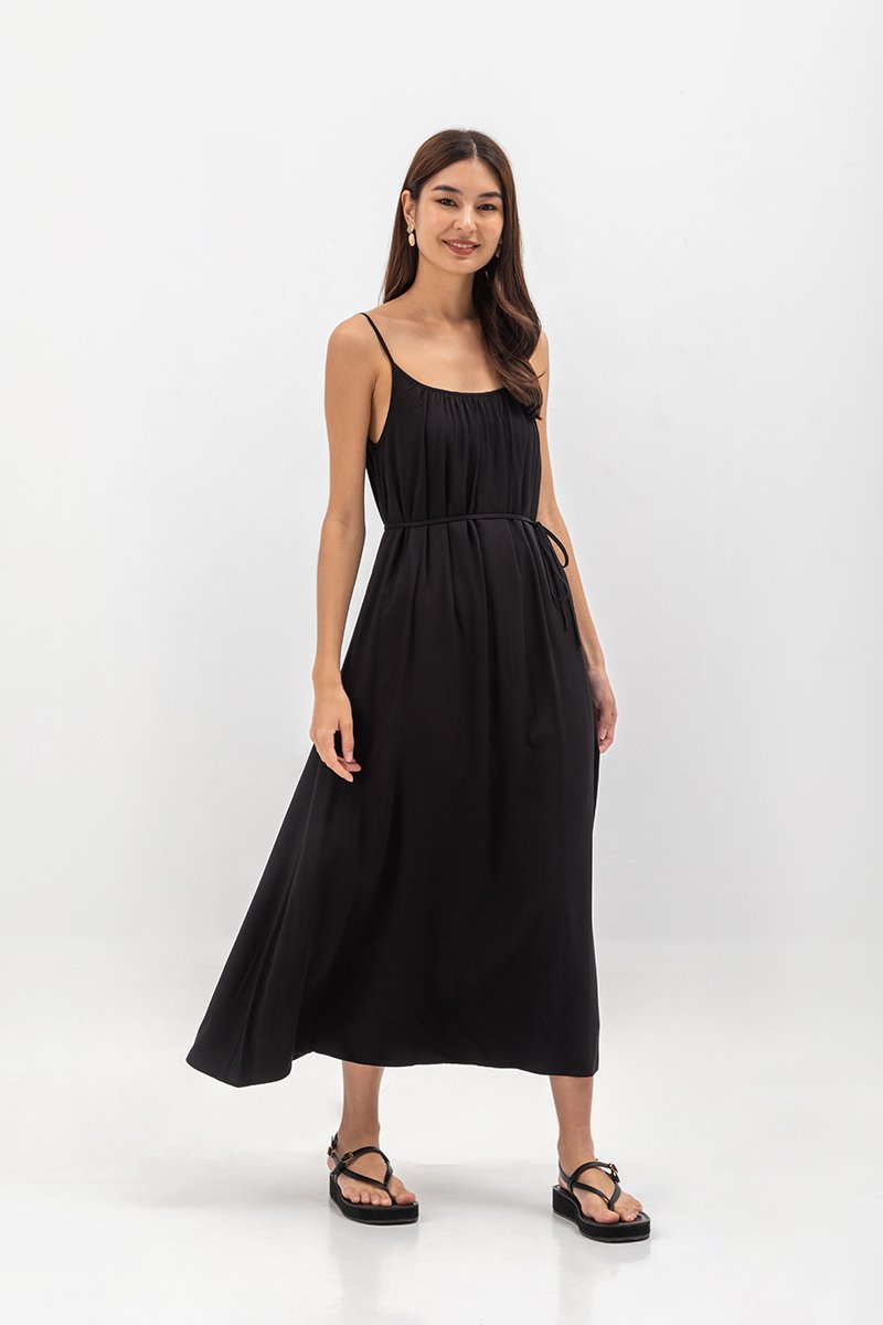 CANAYA SCOOP BACK MAXI DRESS W SASH