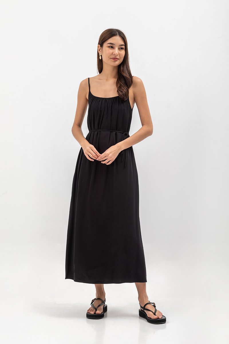 CANAYA SCOOP BACK MAXI DRESS W SASH