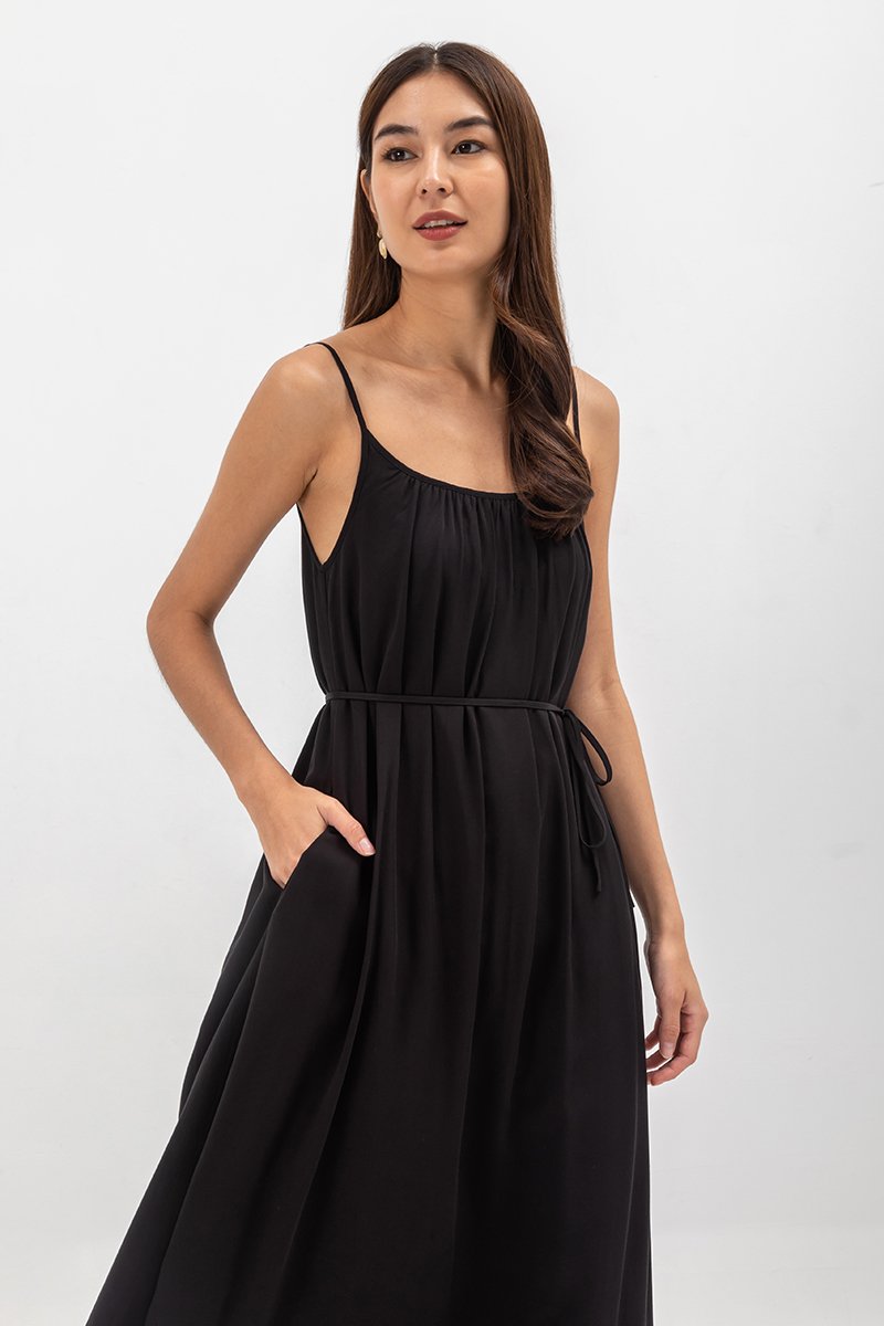 CANAYA SCOOP BACK MAXI DRESS W SASH