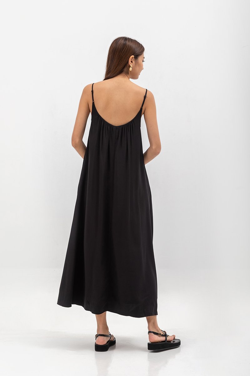 CANAYA SCOOP BACK MAXI DRESS W SASH
