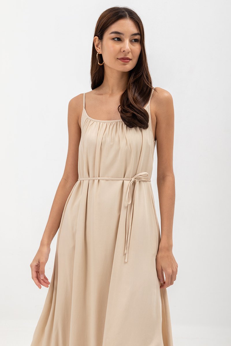 CANAYA SCOOP BACK MAXI DRESS W SASH