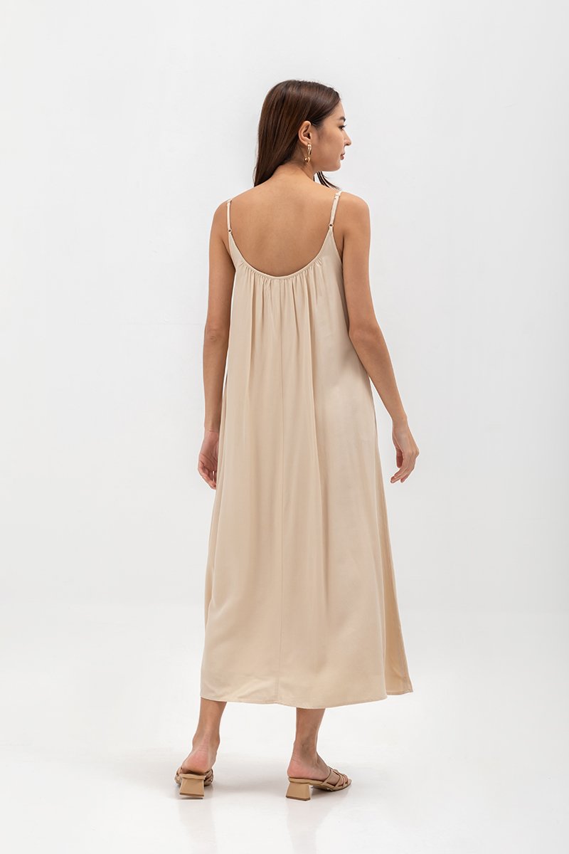 CANAYA SCOOP BACK MAXI DRESS W SASH