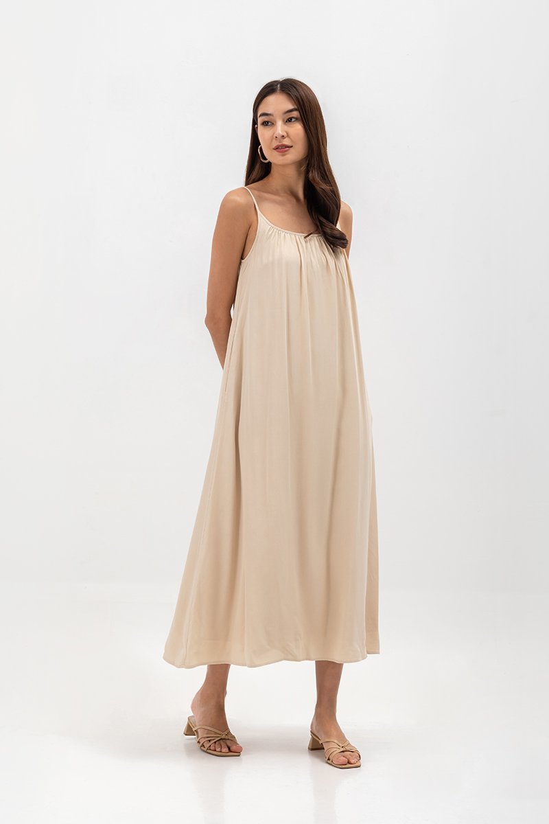 CANAYA SCOOP BACK MAXI DRESS W SASH