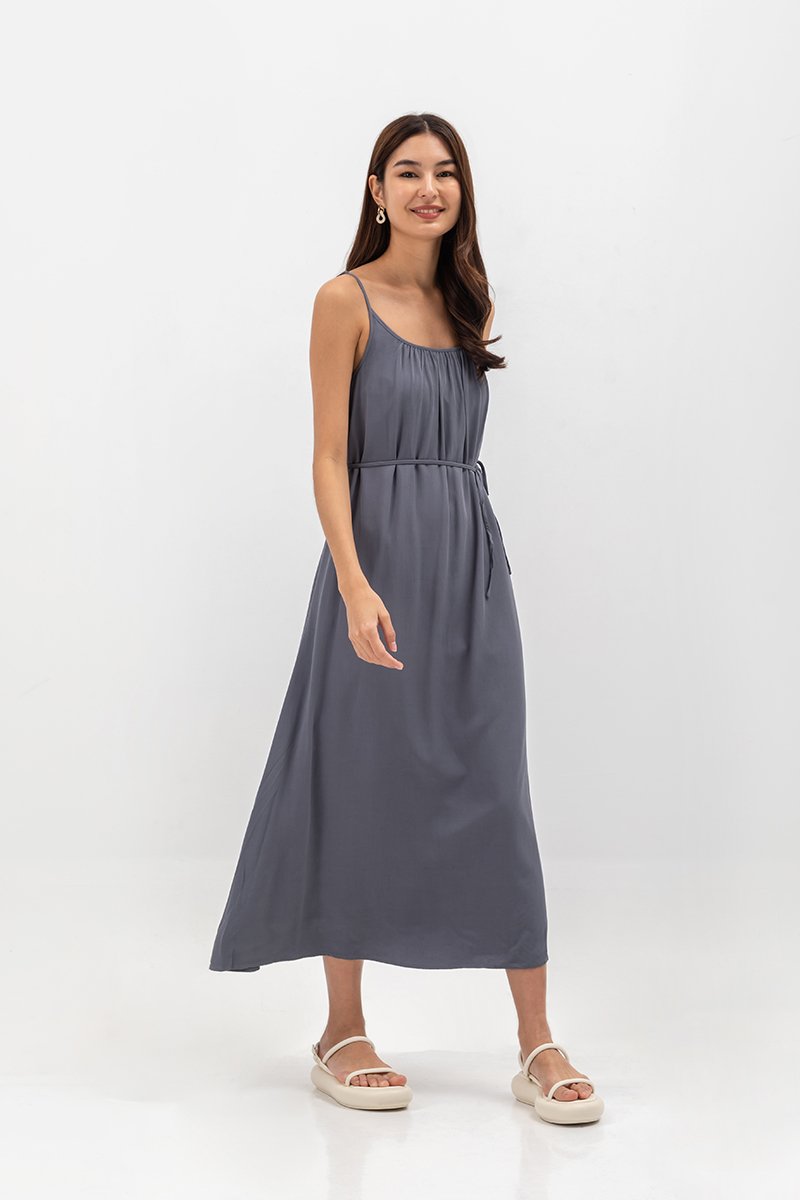 CANAYA SCOOP BACK MAXI DRESS W SASH