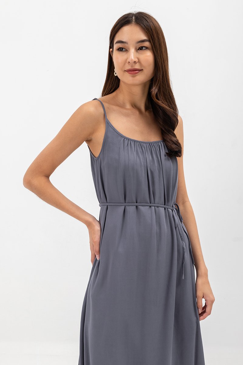 CANAYA SCOOP BACK MAXI DRESS W SASH