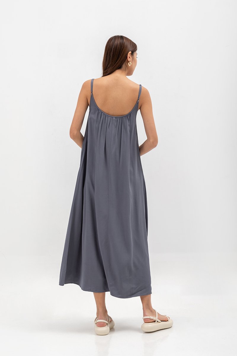 CANAYA SCOOP BACK MAXI DRESS W SASH