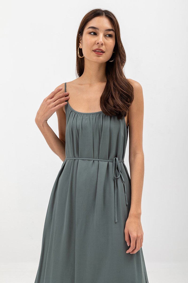 CANAYA SCOOP BACK MAXI DRESS W SASH
