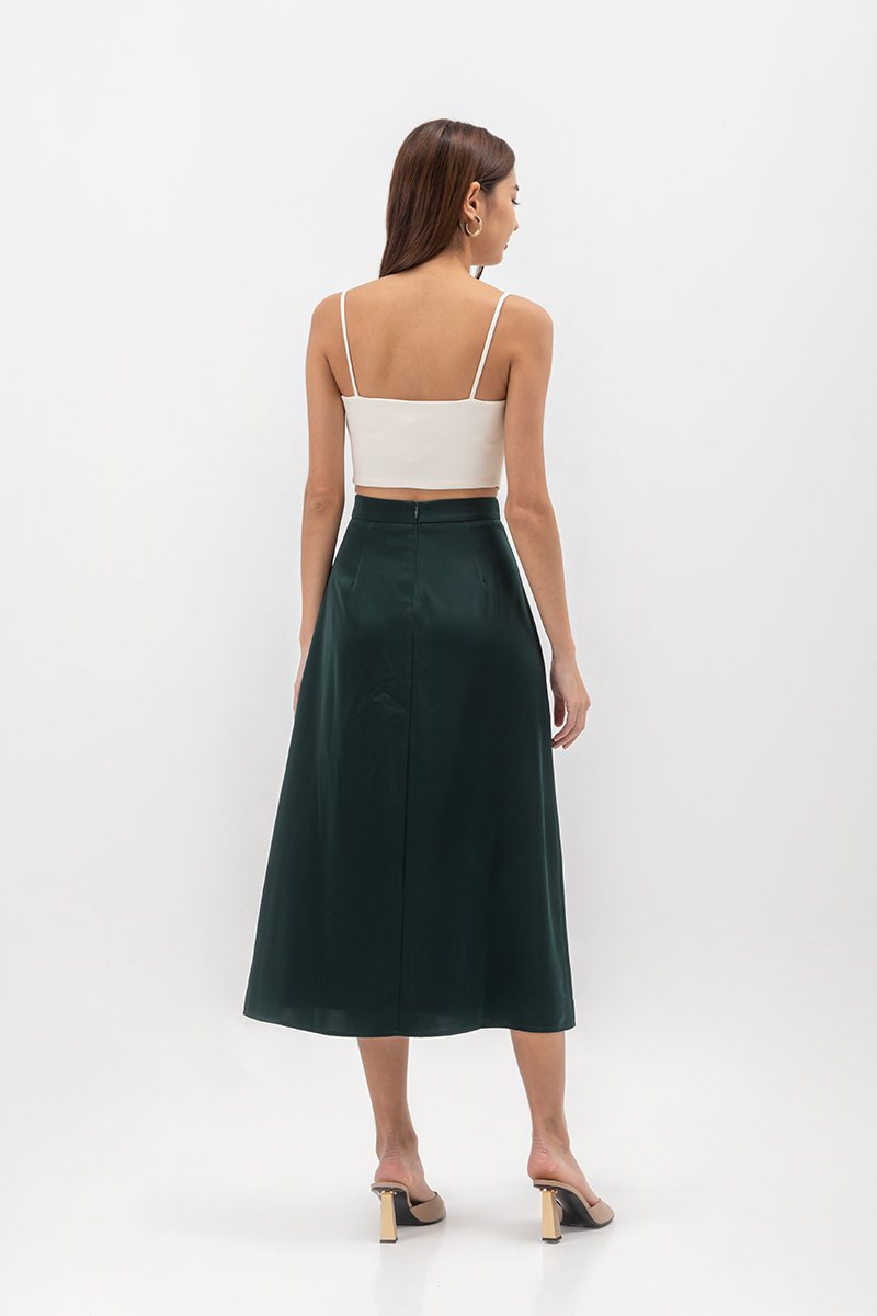 ASTER SATIN SLIP MIDI SKIRT
