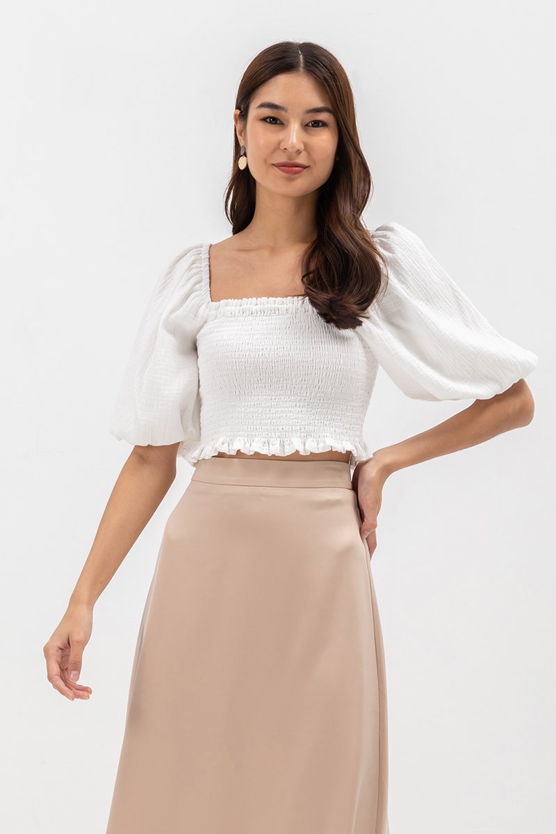 ASTER SATIN SLIP MIDI SKIRT