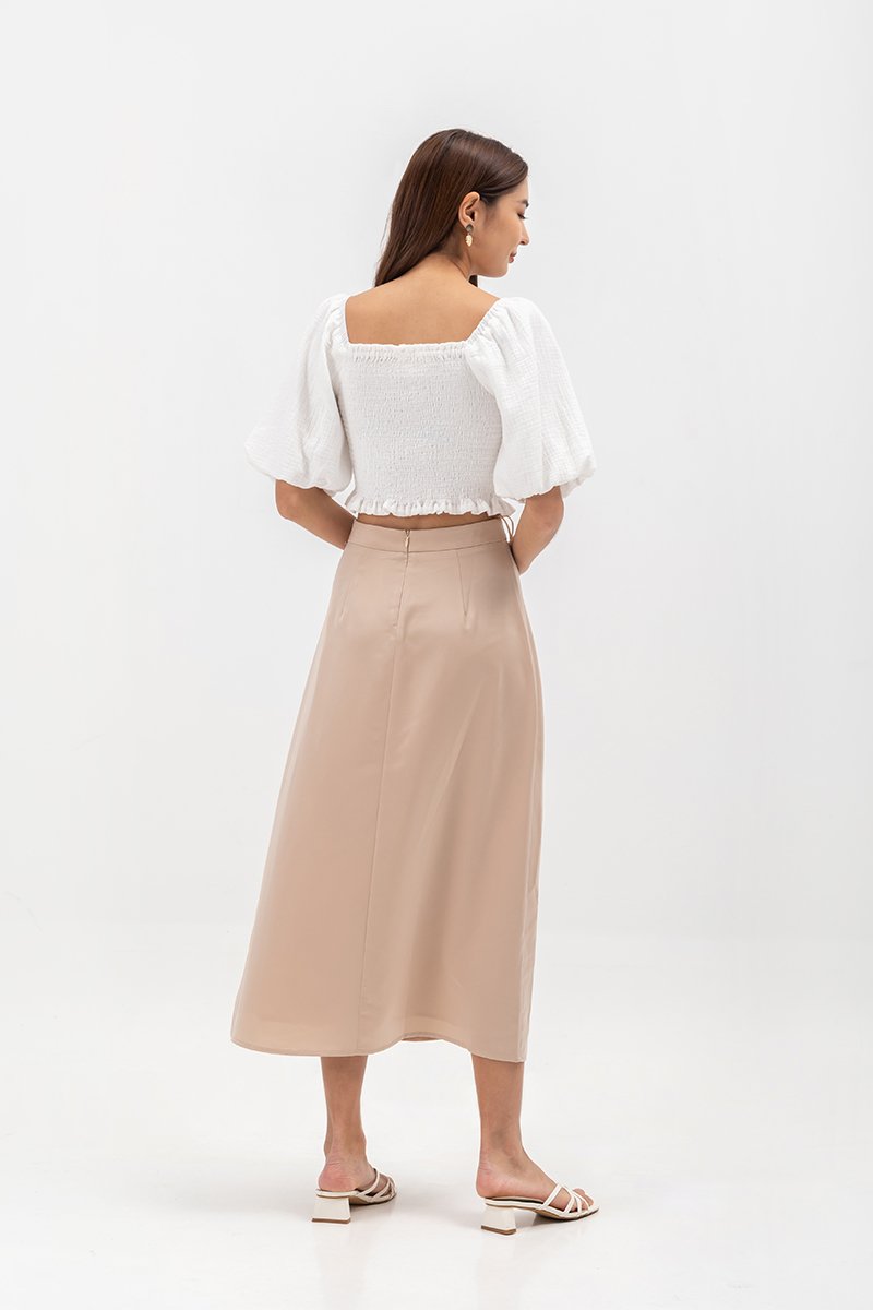 ASTER SATIN SLIP MIDI SKIRT