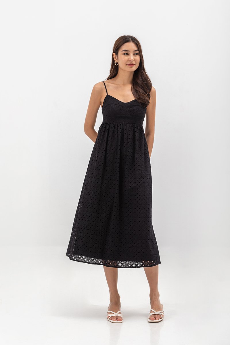 JENNIE BUSTIER EYELET MAXI DRESS