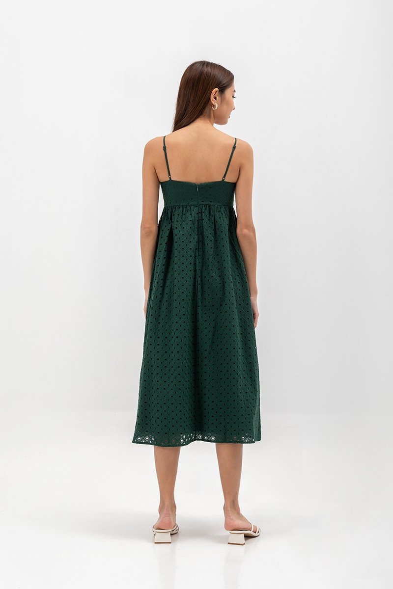 JENNIE BUSTIER EYELET MAXI DRESS