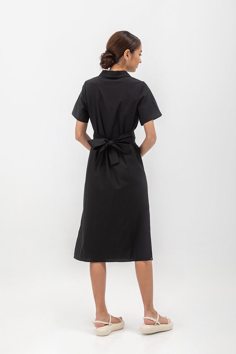 NALA TIE WAIST BUTTONDOWN DRESS