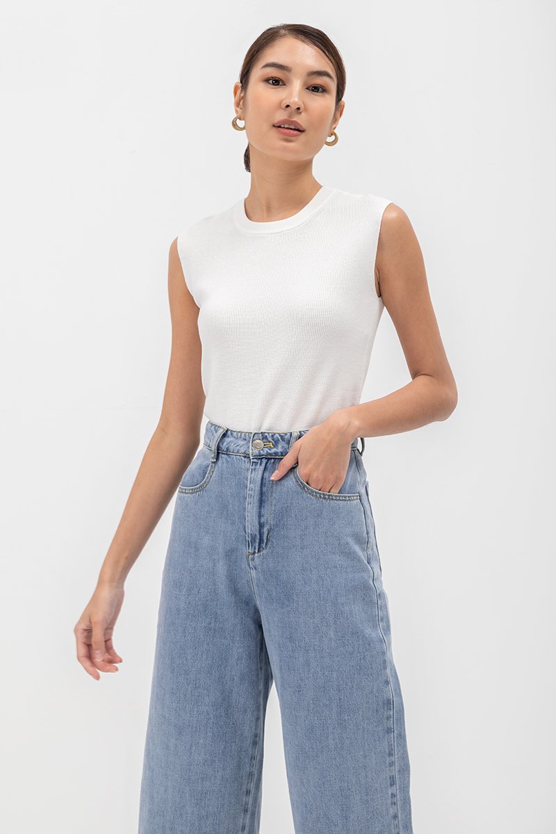 AMIE CAP SLEEVE KNIT TOP