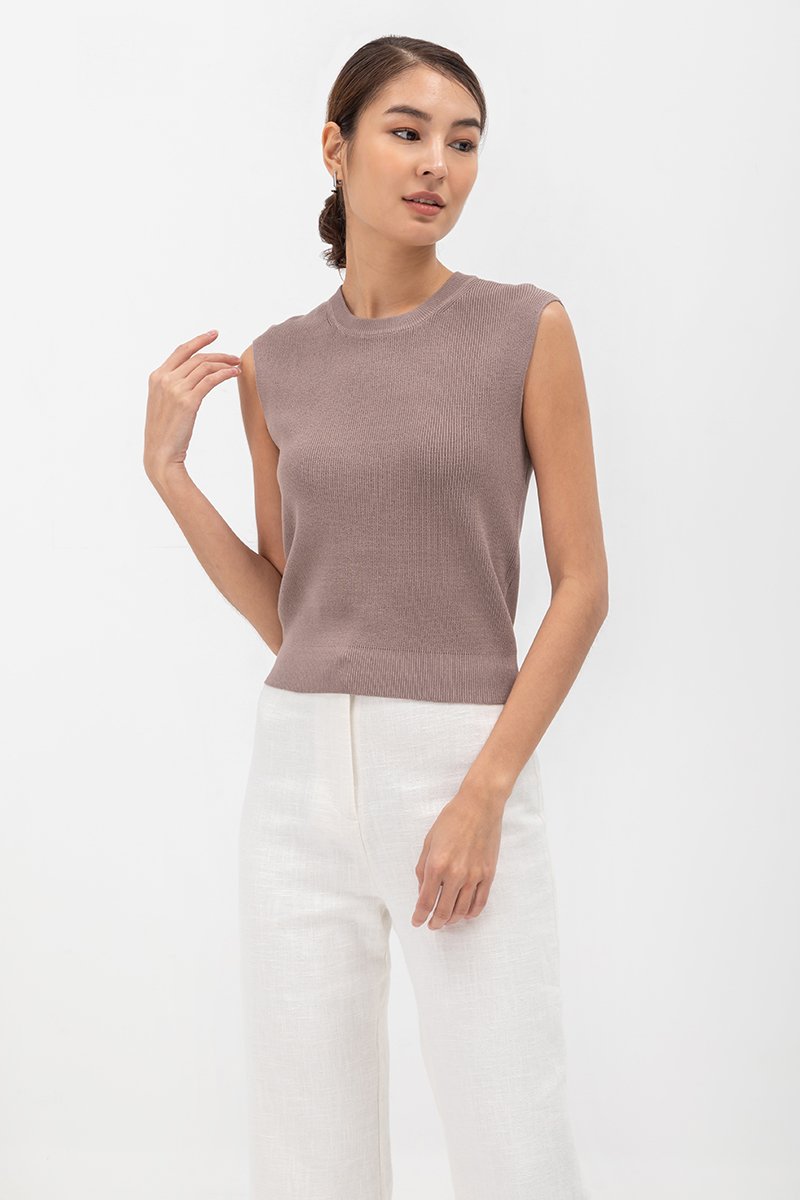 AMIE CAP SLEEVE KNIT TOP