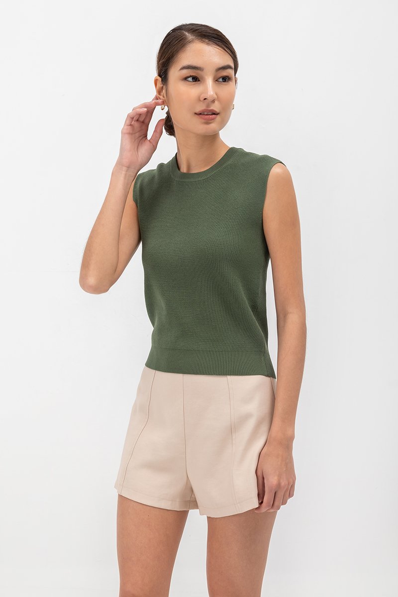 AMIE CAP SLEEVE KNIT TOP