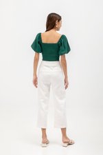 AMALIE PUFFED SLEEVES SMOCKED CROP TOP