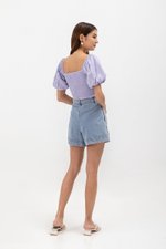 AMALIE PUFFED SLEEVES SMOCKED CROP TOP