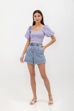 AMALIE PUFFED SLEEVES SMOCKED CROP TOP