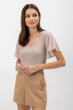 ERLINE FLUTTER SLEEVE KNIT TOP