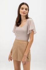 ERLINE FLUTTER SLEEVE KNIT TOP