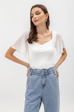 ERLINE FLUTTER SLEEVE KNIT TOP