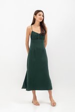 SERENA CROSSBACK SATIN MIDI DRESS