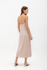 SERENA CROSSBACK SATIN MIDI DRESS