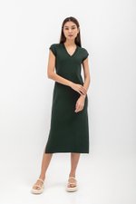 CARRIE V NECK KNIT MIDI DRESS