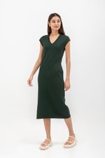 CARRIE V NECK KNIT MIDI DRESS
