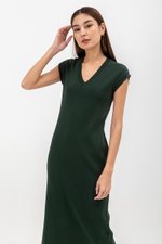 CARRIE V NECK KNIT MIDI DRESS