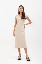 CARRIE V NECK KNIT MIDI DRESS