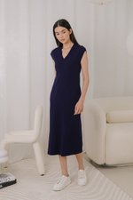 CARRIE V NECK KNIT MIDI DRESS