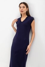 CARRIE V NECK KNIT MIDI DRESS