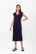CARRIE V NECK KNIT MIDI DRESS